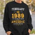 34 Years Old Gifts Vintage February 1989 34Th Birthday Sweatshirt Gifts for Him