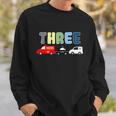 3Rd Birthday Party Emergency Vehicles Fire Truck Police Car Sweatshirt Gifts for Him