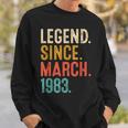 40 Years Old Vintage Legend Since March 1983 40Th Birthday Sweatshirt Gifts for Him