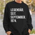49 Geburtstag Geschenk 49 Jahre Legendär Seit September 197 Sweatshirt Geschenke für Ihn
