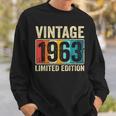 60Th Birthday Gift Men Women Vintage 1963 Funny 60 Year Old Sweatshirt Gifts for Him