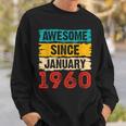 63 Year Old Awesome Since Januar 1960 63 Geburtstag Geschenke Sweatshirt Geschenke für Ihn