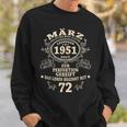 72 Geburtstag Geschenk Mann Mythos Legende März 1951 Sweatshirt Geschenke für Ihn