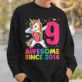 9 Years Old Unicorn Dabbing 9Th Birthday Girl Unicorn Party Sweatshirt Gifts for Him