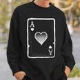 Ace Of Hearts Playing Cards Poker Halloween CostumeSweatshirt Gifts for Him