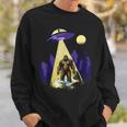 Alien Ufo Bigfoot Sasquatch Hunter In National Park Sweatshirt Gifts for Him
