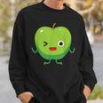 Apfel-Charakter Sweatshirt für Kinder, Lustiges Design in Schwarz Geschenke für Ihn