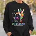 Autism Awareness Acceptance Giraffe Its Ok To Be Different Sweatshirt Gifts for Him