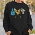 Autism Awareness Day Peace Love Autism Puzzle Ribbon Sweatshirt Gifts for Him