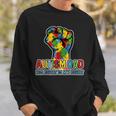 Autism Dad His Fight Is My Fight Puzzle Fist Sweatshirt Gifts for Him
