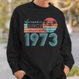 Awesome Since 1973 Retro Beach Sunset Vintage-1973 Sweatshirt Gifts for Him