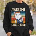Awesome Since 1990 Vintage Women Birthday Gift 33 Years Old Sweatshirt Gifts for Him
