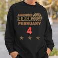 Awesome Since 4. Februar Sweatshirt mit Leopardenmuster Vintage Geburtstag Geschenke für Ihn