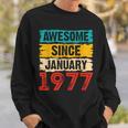 Awesome Since Januar 1977 Sweatshirt, Einzigartiges 46. Geburtstag Design Geschenke für Ihn