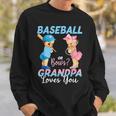 Baseball Or Bows Grandpa Loves You Baby Gender Reveal Sweatshirt Gifts for Him