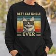 Best Cat Uncle Ever Vintage Retro Cat Dad Father Day Sweatshirt Gifts for Him
