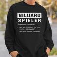 Bester Billiard Spieler Definition Billiard Geschenk Sweatshirt Geschenke für Ihn