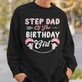 Birthday Cow Step Dad Of The Birthday Girl Farming Barnyard Sweatshirt Gifts for Him