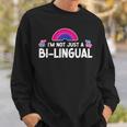 Bisexual Bi Pride Flag Pun Im Not Just Bi-Lingual Men Women Sweatshirt Graphic Print Unisex Gifts for Him