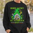 Born Lucky On St Patricks Day Autism St Patricks Day Gnomes Sweatshirt Gifts for Him