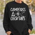 Campfires And Cocktails Graphic Funny Camping Sweatshirt Gifts for Him