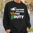 Captain Reporting For Duty Upside Down Pineapple Swinger Men Sweatshirt Gifts for Him