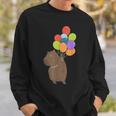 Capybara Gifts Lovely Capybara With Balloon Cute Animal Sweatshirt Gifts for Him