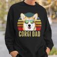 Corgi Dog Dad Vintage Retro Sunset Beach Vibe Fathers Day Sweatshirt Gifts for Him