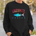 Cozumel Mexico Shark Scuba Diver Snorkel Diving Spring Break Men Women Sweatshirt Graphic Print Unisex Gifts for Him