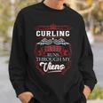 Curling Blood Runs Through My Veins Sweatshirt Gifts for Him