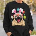 Cute Bunny Pug Dog Face Easter Eggs Easter Day Sweatshirt Gifts for Him