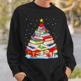 Cute Christmas Library Tree Gift Librarian And Book Men Women Sweatshirt Graphic Print Unisex Gifts for Him