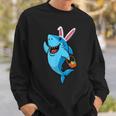 Cute Shark With Easter Basket And Bunny Ears Happy Easter Sweatshirt Gifts for Him