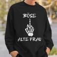 Damen Böse Alte Frau Für Oma Großmuter Spruch Rockerin V2 Sweatshirt Geschenke für Ihn