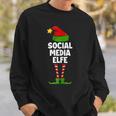 Damen Sweatshirt Social Media Elfe, Partnerlook Weihnachten Geschenke für Ihn