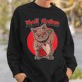 Death Metal Asian Lucky Cat Hail Satan Kitten Rock Music Sweatshirt Gifts for Him