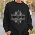 Detroit Mirrored Vintage Skyline Sweatshirt Gifts for Him