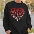 Dog Paw Gifts Love & Heart Puppy Dog Valentines Day Sweatshirt Gifts for Him
