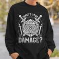 Dungeons Dice Rpg Whats Your Damage Men Women Sweatshirt Graphic Print Unisex Gifts for Him