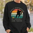 Easily Distracted By Hockey And Tacos Funny Hockey Players Sweatshirt Gifts for Him