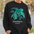Eleuthera Bahamas Sea Blue Tribal Turtle Men Women Sweatshirt Graphic Print Unisex Gifts for Him