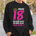 Endlich 18 Sweatshirt für Damen, Lustiges Volljährig Mädchen Geburtstagsshirt Geschenke für Ihn