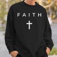 Faith Cross Subtle Christian Minimalist Religious Faith Men Women Sweatshirt Graphic Print Unisex Gifts for Him