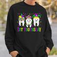 Fat Toothsday Mardi Gras Mask Beads Carnival Funny Dentist Sweatshirt Gifts for Him