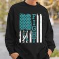 Fight Cervical Cancer Awareness Month White Teal Ribbon Sweatshirt Gifts for Him