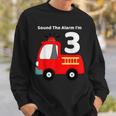 Fire Fighter Truck 3 Year Old Birthday | 3Th Bday Sweatshirt Gifts for Him