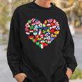 Flags Of Countries Of The World International Flag Heart Sweatshirt Gifts for Him