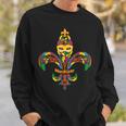 Fleur De Lis & Mardi Gras Mask & Beads New Orleans Souvenir Men Women Sweatshirt Graphic Print Unisex Gifts for Him