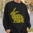 Floral Easter Bunny Eggs Hunting Women Girl Sunflower Rabbit Sweatshirt Gifts for Him