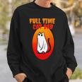 Full Time Cat Dad Halloween Funny Black Cat Wearing Ghost Halloween Cat Dad Sweatshirt Gifts for Him